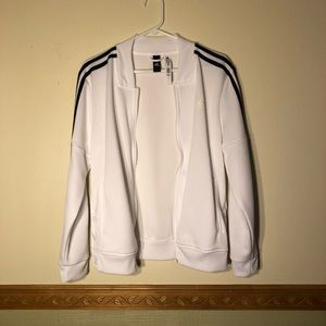 adidas zip up, white and black, full zip